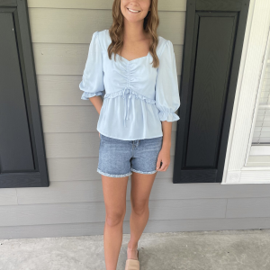 Light Blue Babydoll Top