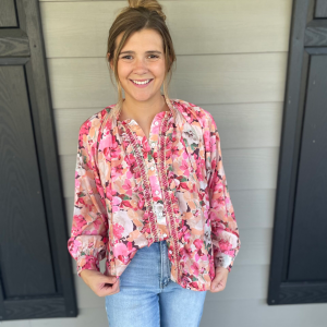 Floral Buttoned Blouse
