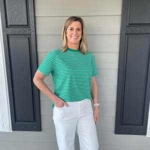 The Basic Green Stripe Tee